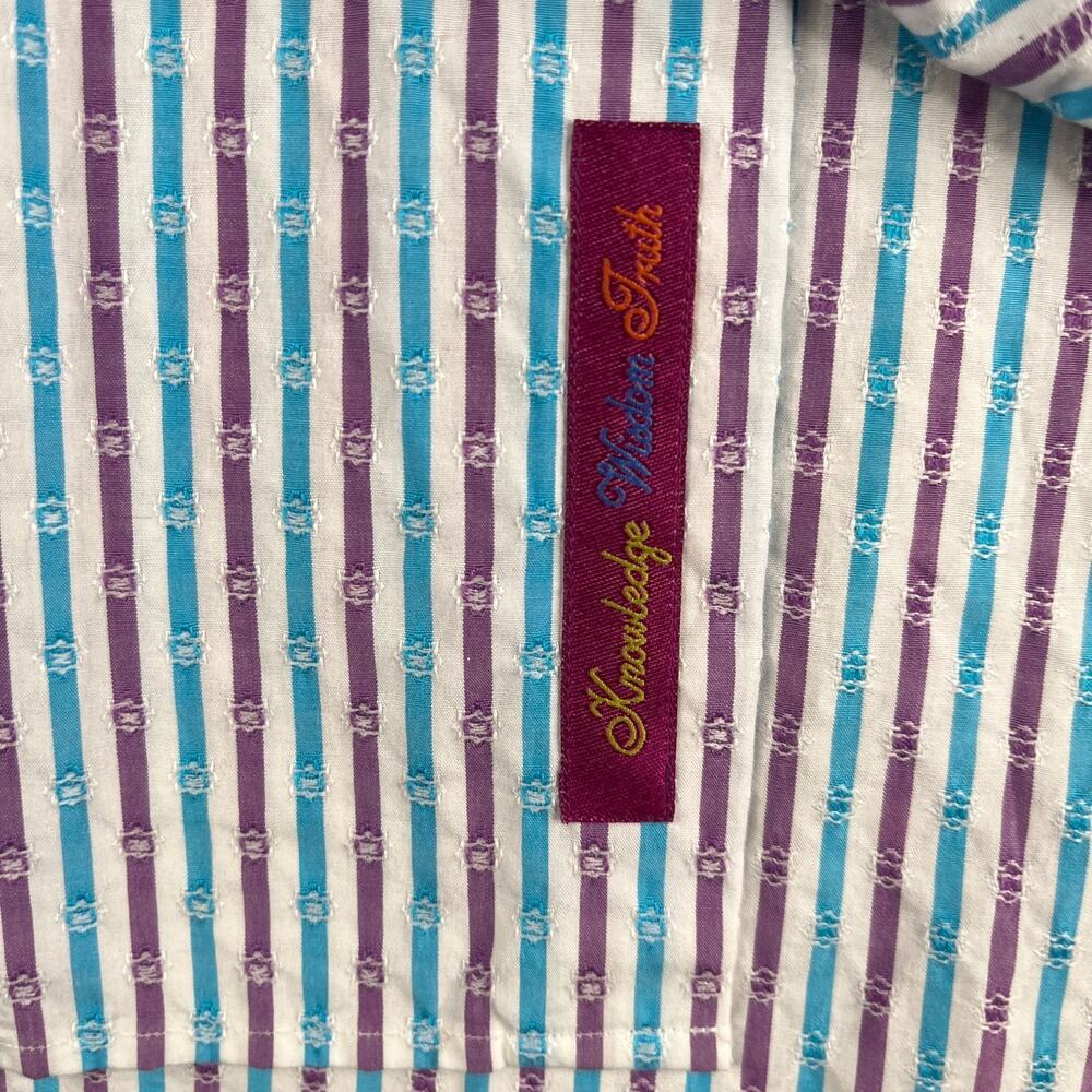 Robert Graham Shirt XXL Classic Fit Colorful Striped Button Up Short Sleeve Mens - Picture 2 of 9